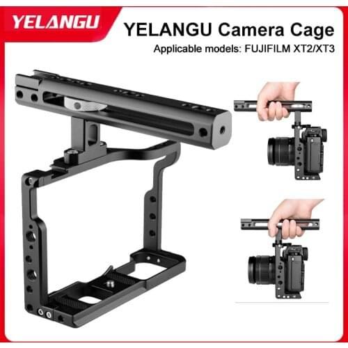 YELANGU Professional Camera Cage Aluminum Alloy For FUJIFILM XT2/XT3 DSLR Camera for Filmmaking Recording Photographers