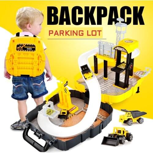 Parking Garage For Car Children Toy Puzzle Assembled Railcar Car Track Engineering Vehicle Truck Model Suit Race Track Boy Toy