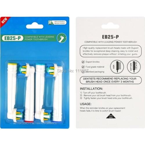 EB25-P Floss Action Electric Toothbrush Replacement Heads Profassional Oral Clean 4pack(16pcs)