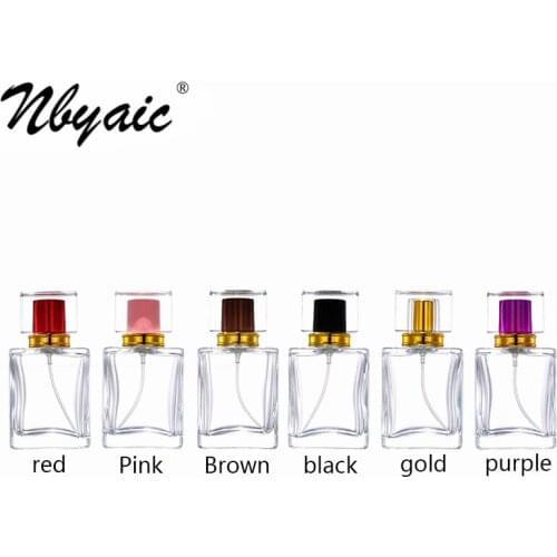 Nbyaic Perfume bottling 50ml color acrylic cap perfume bottle 100ml clear glass empty bottle spray bottle 1PCS