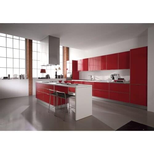 High Gloss Lacquer Modular Small Kitchen Cabinet Designs