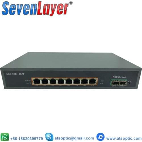 10/100/1000M POE Gigabit Ethernet switch poe Fiber Optical Single Mode 8 RJ45 UTP&2 SC fiber Port Board