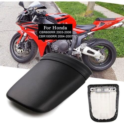 For Honda CBR 600/1000RR Rear Seat Cover Cushion Leather Pillow CBR1000RR 2004-2007 CBR600RR 2003-2006 Motorcycle Passenger Seat