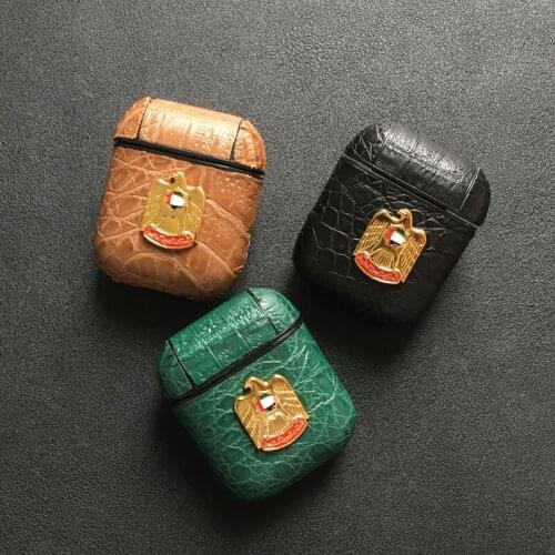 The United Arab Emirates National Emblem Leather Earphone Case For Apple Airpods Bluetooth Headset Shockproof Cover For Air Pods