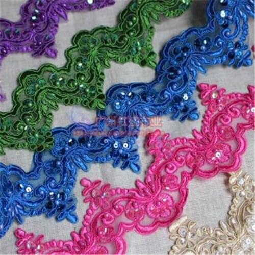 3Yd 8Colors beaded Cording Wedding Cording Lace/ beads Flower Venise Lace Trim DIY Craft 9cm