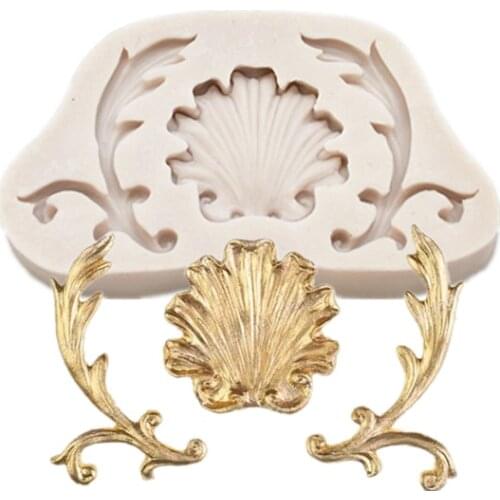 Luyou DIY Baroque Shell Fondant Cake Mold ,Silicone Moulds Cupcake Wedding Cake Decorating Tools Design FM1279
