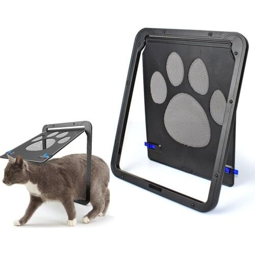 High Quality Door For Cat Black Magnetic Cat Door For Screen Nylon Mesh Dog-gate Small Dog Cat Door Pet Safety Gate Dropshipping