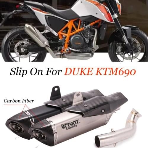 Motorcycle for DUKE 690 Exhaust Tip Carbon Fiber Muffler Escape Middle Connect Tube Exhaust With Cover System for KTM DUKE 690