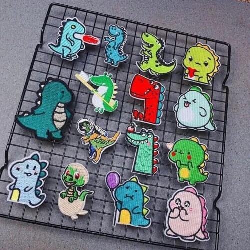 Cartoon Dinosaur Patches On kids Clothes DIY Cute Animal Patch Iron On Embroidered Patches For Clothing T Shirt Applique Badges