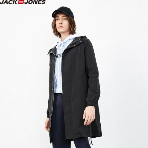 JackJones Mens Trench Coat Waterproof Pure Color Men Trench Coat Menswear| 219121506