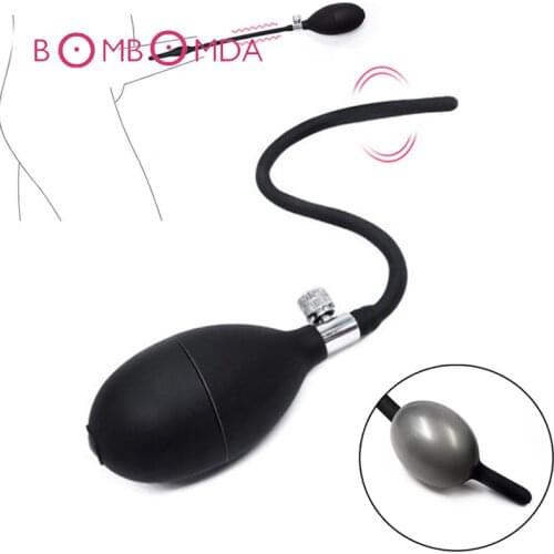 Inflatable Men Urethral Catheter Silicone Penis Plug Inflate Urethral Sound Dilators Penis Insert Chastity Device Adult Sex Toys