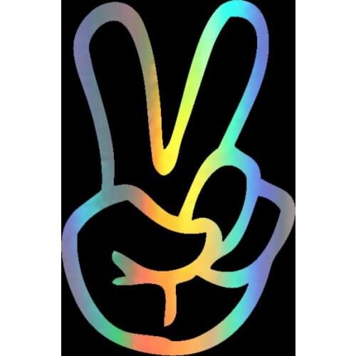 Car Sticker 8.7CM*13CM Peace Sign Hand Decals Stickers on Car Decor Fingers Reflective Motorcycle Car Styling