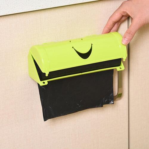 1Pcs Wallmounted Bathroom Case Storage Box Plastic Bag Bins Garbage Kitchen Trash Bags Home Storage Garbage Bag Storage Rack