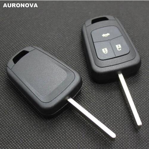 AURONOVA New Replace Original Key Shell for Chevrolet Aveo 3 Buttons Remote Car Key Case