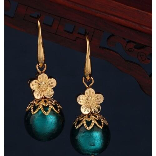New fashion small flower earrings vintage Manual coloured glaze jewelry new earrings pink earrings