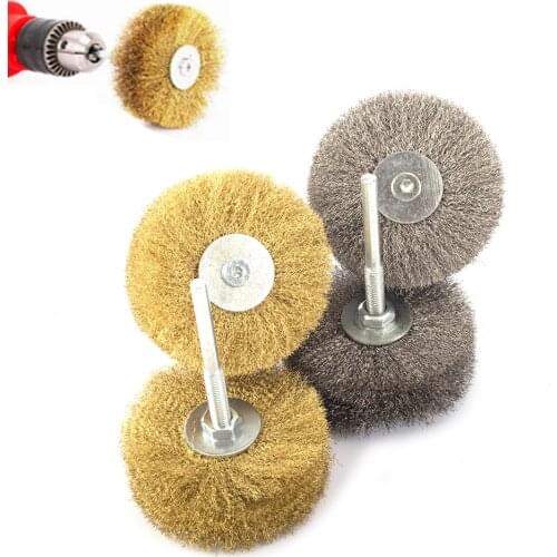 New 6mm Shank Brass Wire Wheel Brushes Dremel Cup Power Tool For Rust Dremel Accessories Rotary Tools Polishing Brush 1Pc