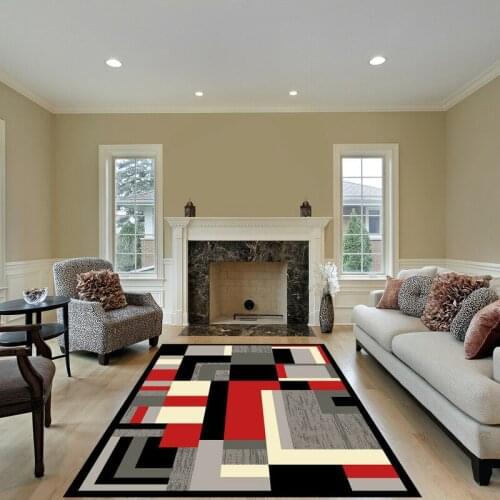 New Living Room Bedroom Carpet Crawling Mat Modern Geometric Coffee Table Sofa Cushion Safety Non-slip Home Decor Products