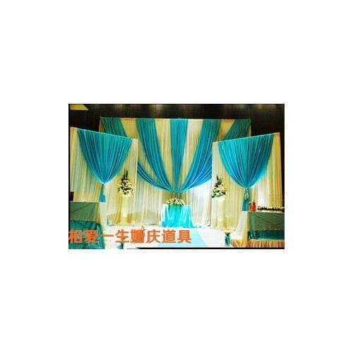 Excellent quality White Wedding Backdrop with Beatiful Swag Wedding drape and curtain wedding decoration