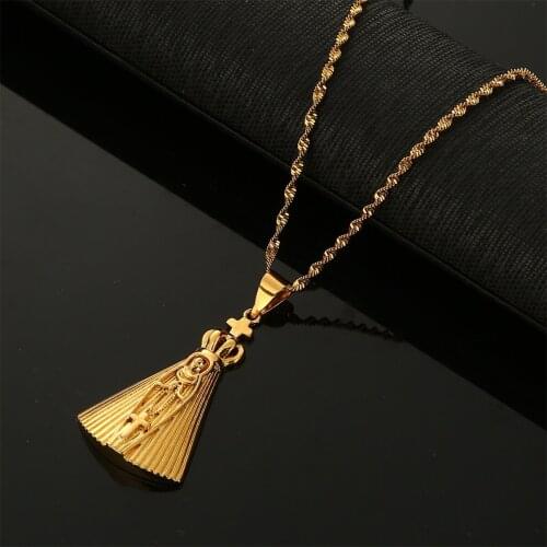 Our Lady of Aparecida Virgin Mary Pendant Necklace Virgin Mary Brazilian Catholics Jewelry