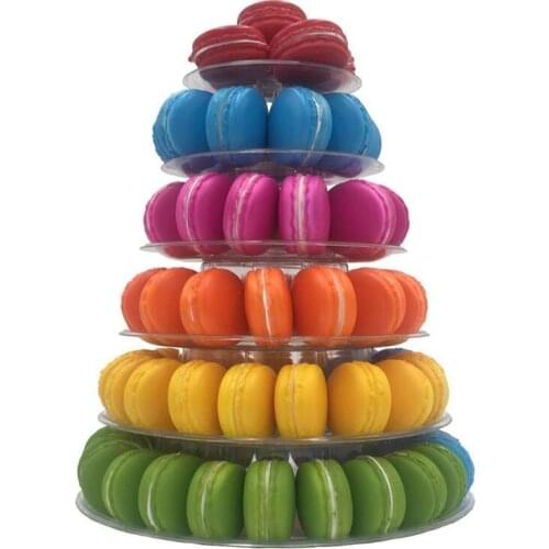 Plastic Macaron Stand Adjustable Tier Tower Macaroon/Cookie/Cupcake Display Decorating For Weddings, Tea Party, Birthday Parties