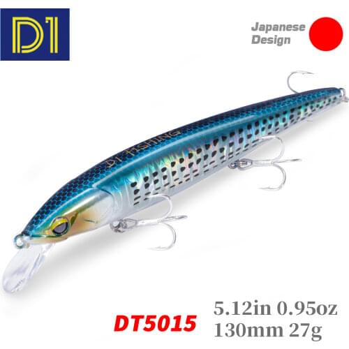 D1 Minnow Lures EJA 130 BULLET Sinking 27g Sea Fishing Hard Wobblers Depth 40-70cm Long Casting Jerkbait 2021 pescar Tackle