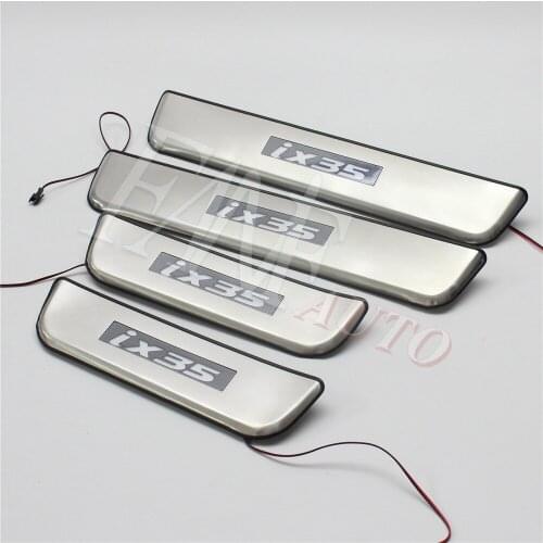 Stainless Steel Led Door Sill Scuff Plate Guard Sills Protector Trim For Hyundai IX35 2009-2015
