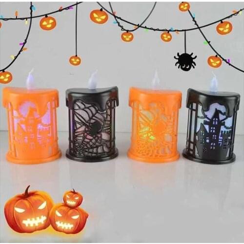 LED Can Hang Halloween Candle Night Light with Battery, Suitable for Party, Bar, Party, Wedding, Warm Atmosphere Decoration
