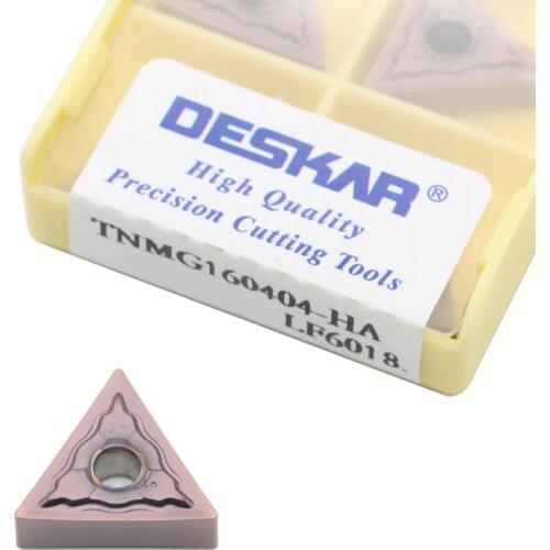 TNMG160404 HA LF6018 Original DESKAR Carbide Inserts TNMG 160408 Blade Cutter CNC Lathe External Turning Tool Stainless Steel