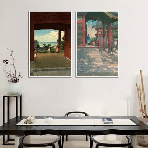 Japanese Poster Anime Character House Landscape Decoration Painting Interior Cartoon Wall Art Canvas Pictures for Home Room