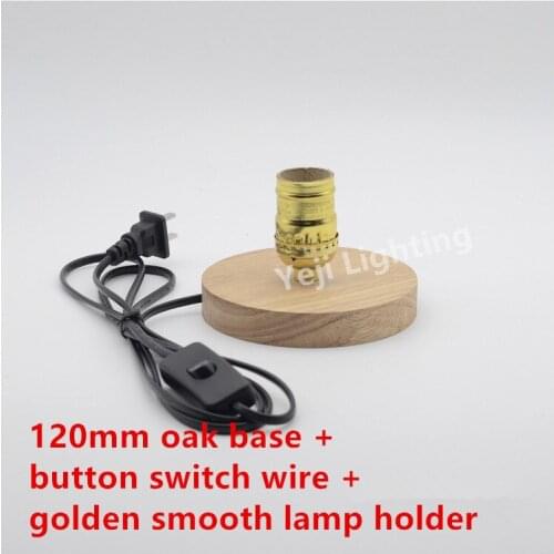 Edison retro oak wooden gold smooth lamp holder ceiling rose for table lamp decorative lamp led tube light Lighting Accessories
