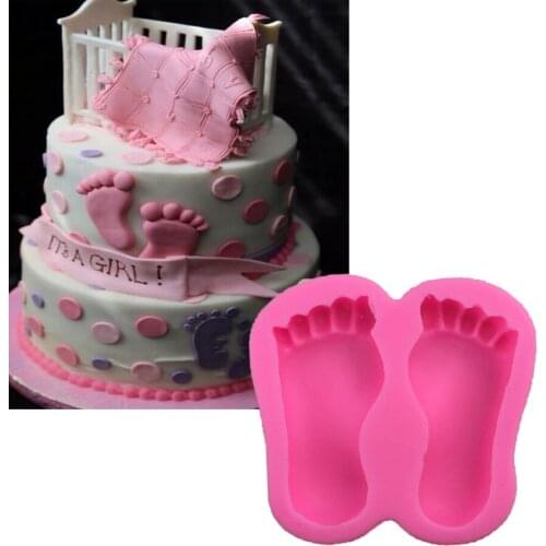 1PCS Baby Foot Shape Food Grade Silicone Chocolate, Jelly, Ice,Fondant Cake Decorating Bakeware X102
