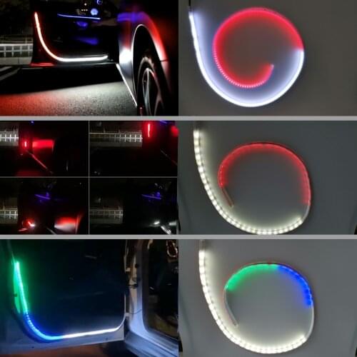 2pcs Strobe Flashing Car Door Light Strips Auto Opening Warning Decoration Flowing Lamp Safety Car Styles Accessories 12v