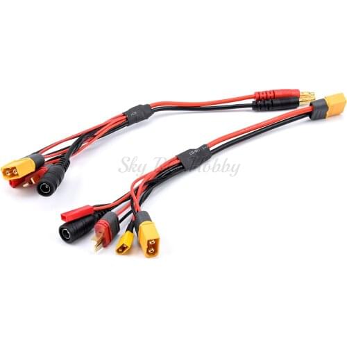 20cm 18AWG 4.0mm Banana Plug XT60 to XT60 XT30 DC5.5 T Plug Charger Adapter Cable for IMAX B6 ISDT Charger FPV RC Racing Drone