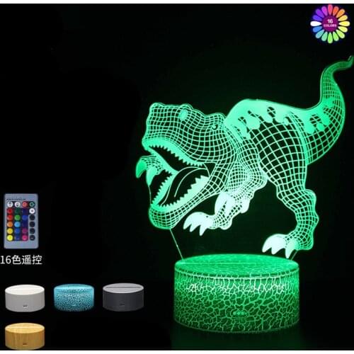 3D Dinosaur Night Lights Hologram USB Battery Table Decorative Lamp Bedroom Game Room LED Night Lamp For Kids Boys Birthday Gift