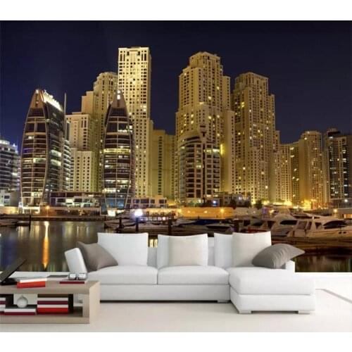 Wellyu Custom Wallpaper 3d Photo Murals Fantastic HD 3D City Night View Living Room Bedroom Background wallpaper for walls 3 d