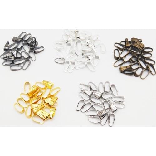 5 Colors 100pcs/pack Pendant Clip Clasp Pinch Clip Bail Pendant Connectors Bail Beads Jewelry Findings DIY Jewelry Accessories