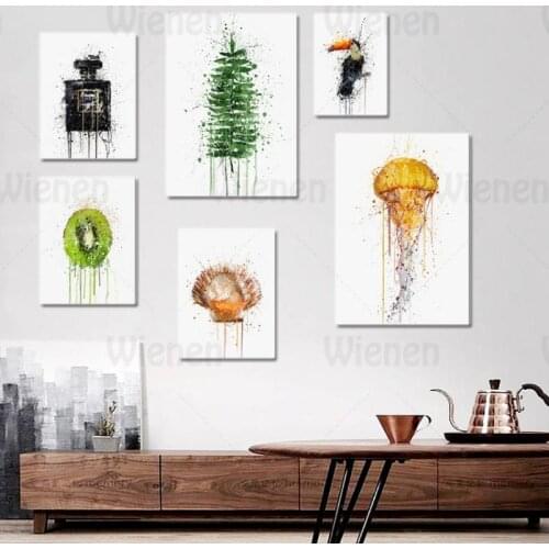 Watercolor Painting Wall Art Still Life Painting Abstract Colorful Canvas Printing Living Room Bedroom Wall Picture Home Mural