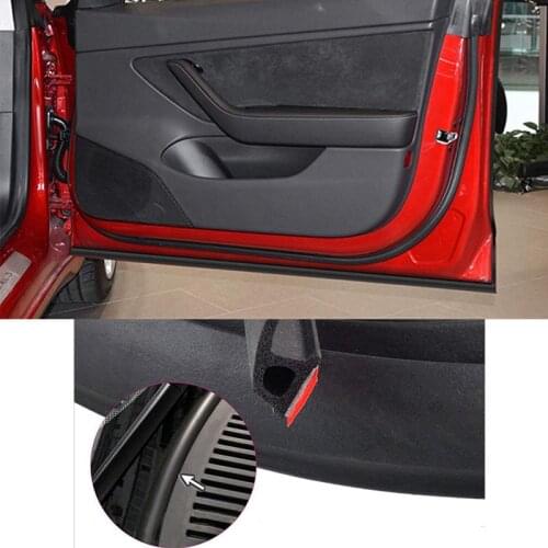 Car Accessories Door Seal Soundproof Wind Noise Rubber Weatherstrip Draft Seal Strip Wind Noise Reduction Kit For Tesla Model 3