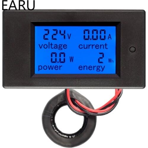 20A 100A AC 80-260V DC 6.5-100V Digital LED Display Voltmeter Ammeter Wattmeter Power Energy Meter 12V 24V 110V 220V Volt Tester