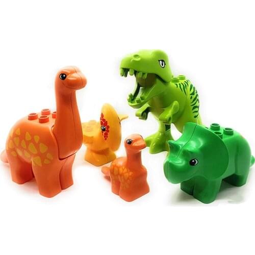 Dinosaur Series Duploed Dinosaur Model Kits Set Big Size Duploe Building Blocks Bricks Duploe Toys for Children Birthday Gifts