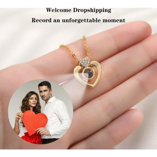 Customized Photo Projection Necklaces For Lover Personalized Picture Name Memory Jewelry Mothers Day Mum Gift Birthday Gifts
