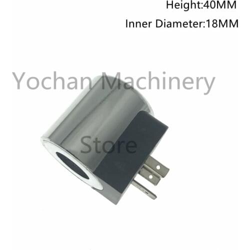 Hydraulic Pump Solenoid Valve Coil For Lonking Excavator Inner Diameter 18mm Height 40mm DC24V