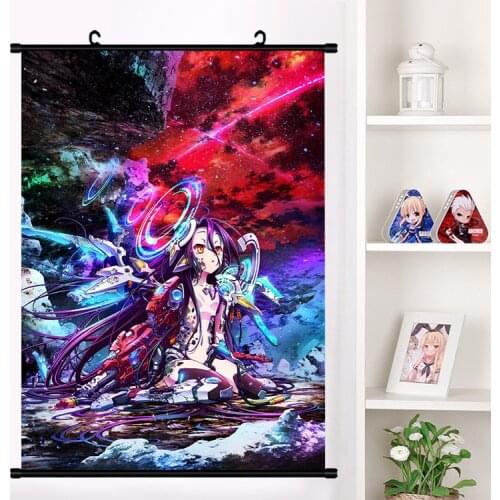 Japanese Anime No Game No Life Sora Shiro Zero Shuvi Dola Wall Scroll Mural Poster Wall Hanging Poster Home Decor Collection Art