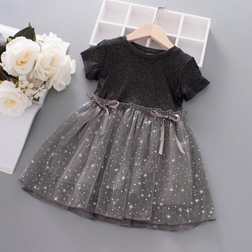 Summer Girl Dress New Little Girl Short Sleeve Princess Dress Children Puffy Dress Baby Summer Dress