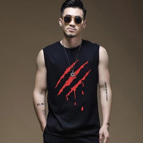 Summer Bodybuilding Design Mens Frivolity Sleeveless Breathable T-Shirt Luxury Hot Drilling Exquisite Trend O-Neck Casual Vest