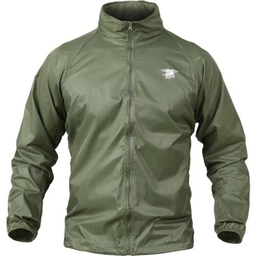 Men Army Navy Seal Lightweight Camouflage Jacket Military Tactical Waterproof Thin Hood Raincoat Windbreaker Skin Jackets