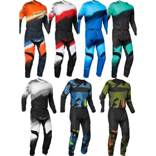 2021 NEW Motocross Jersey and Pants Men Summer Thin Breathable Sportswear Bicycle Enduro Motocross Costume Suit