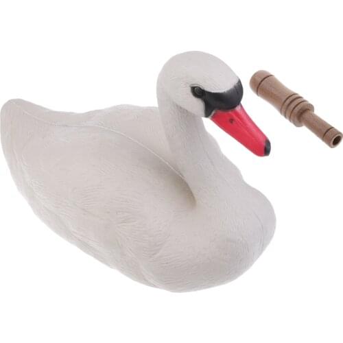 Floating Swan Decoy And Duck Whistle For Hunting Fishing Pest Scarer Scarecrow