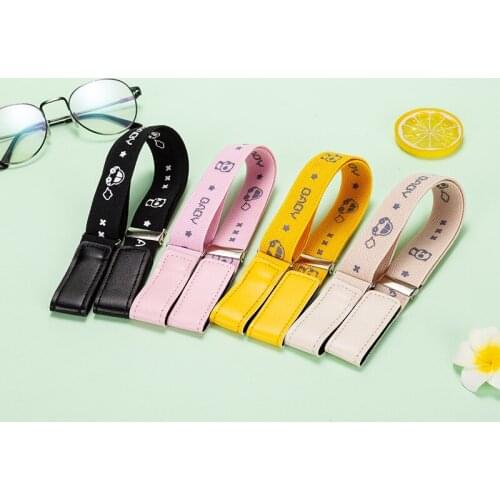 High-end childrens belt cartoon little panda Boys Girls Waist Belt elastic adjustable student belts Waistband