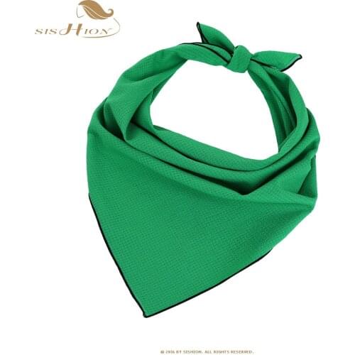 SISHION 2021 New Chiffon Scarves 70cm*70cm White Red Green Pink Yellow Retro Vintage Soft Square Shawl Women Scarf SD0017
